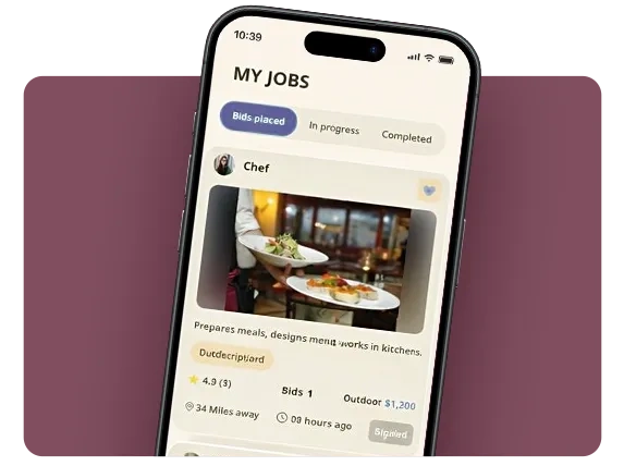 Biddy Jobs bidder app screen