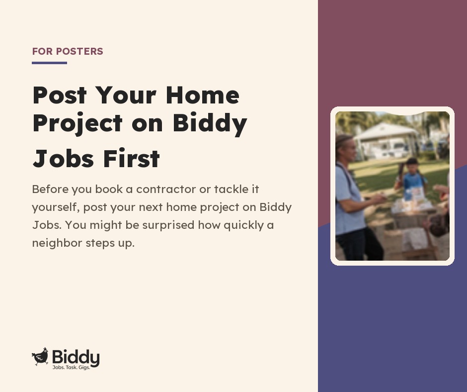 Post Your Home Project on Biddy Jobs First