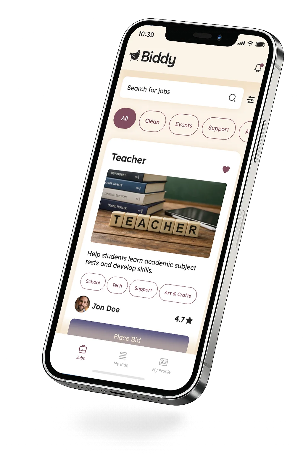 Biddy Jobs app