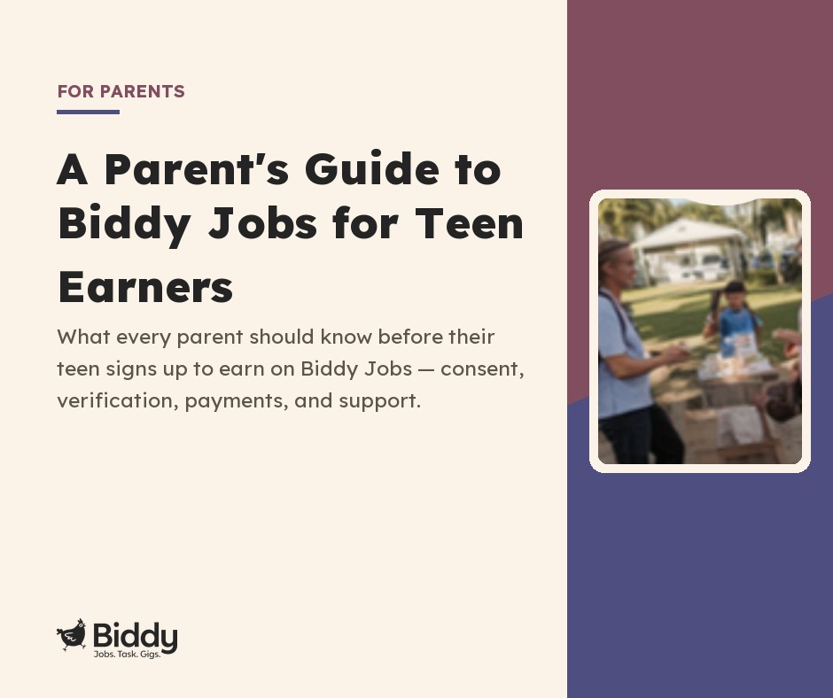 A Parent's Guide to Biddy Jobs for Teen Earners