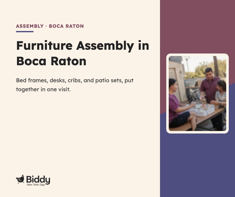 Furniture assembly in Boca Raton
